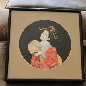 Framed Japanese Geisha Art3D Shadow Box Lovely Geisha in Beautiful silk Kimono
